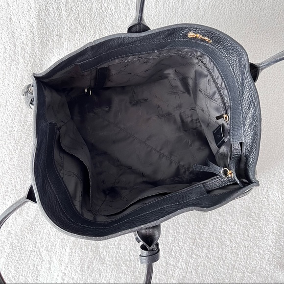 Longchamp Penelope Leather Tote Bag Purse Black Large Overnighter made in France - Picture 9 of 16